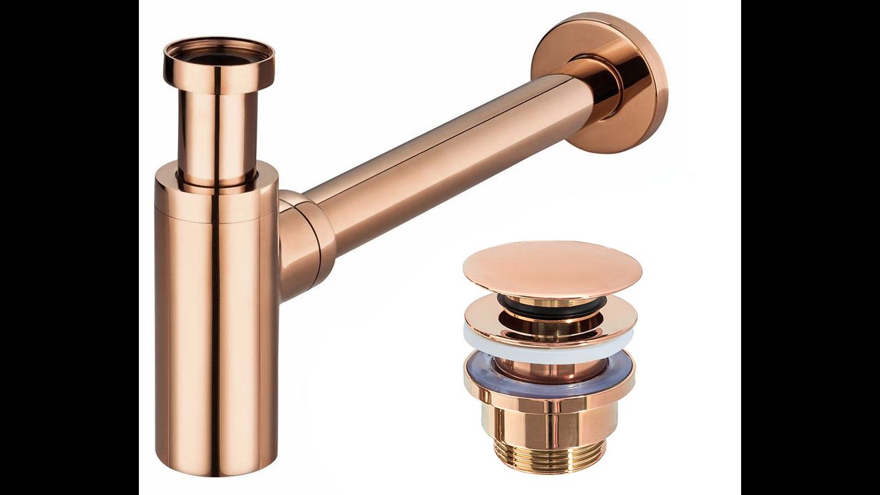 Sifón de lavabo Klik-Klak Universal Rose Gold - Rea