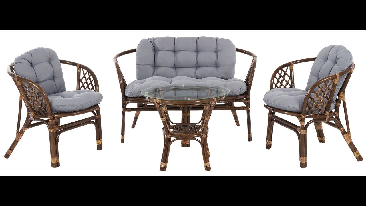 Furniture set rattan Bahama Brown-Grey