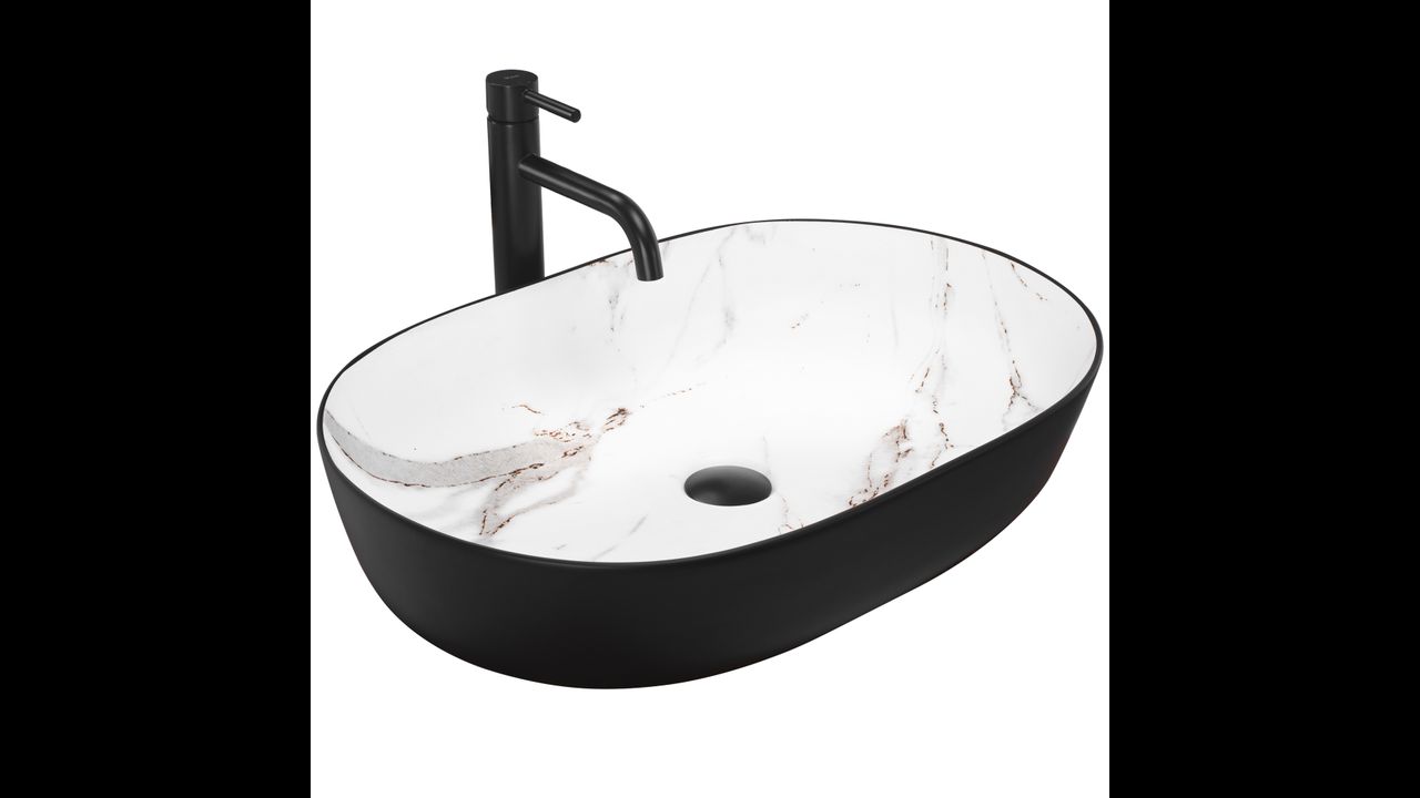 Ceramic Countertop Basin Rea CLEO BLACK AIAX MATT