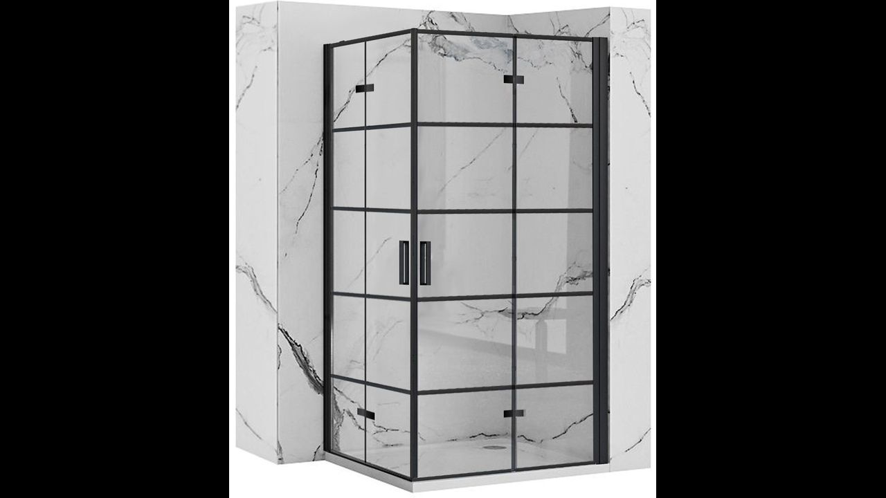 Shower enclosure Rea Molier Black Double 90x100