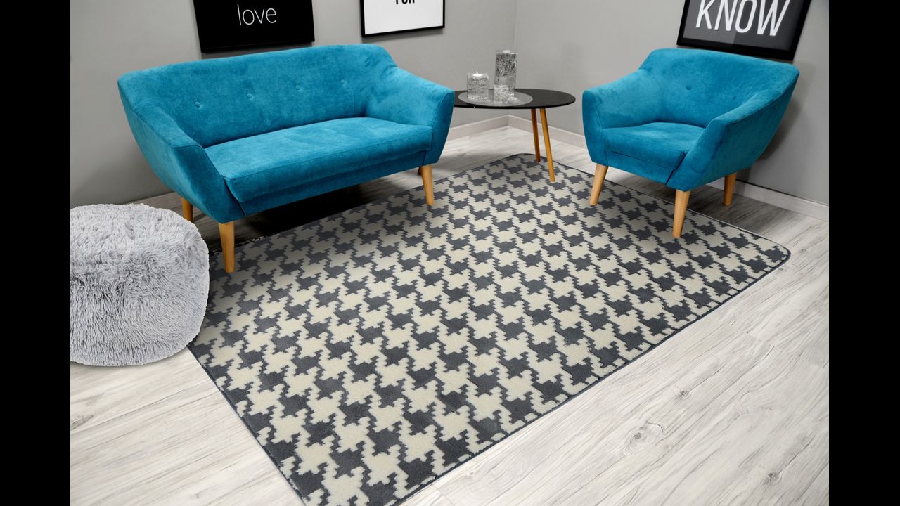 Plush carpet Clover Pepitka Grey