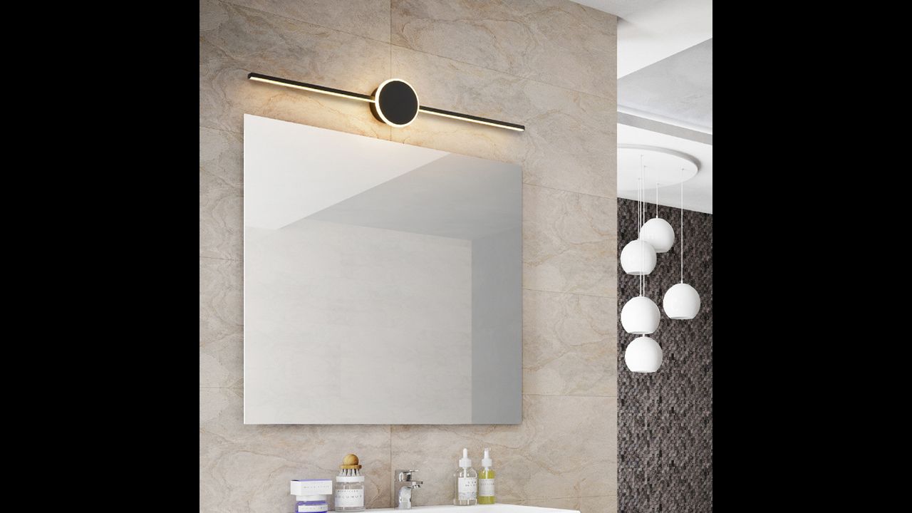 LAMPADA DA MURO DA BAGNO LED SOPRA SPECCHIO 40CM APP848-1W ROUND BLACK - Rea