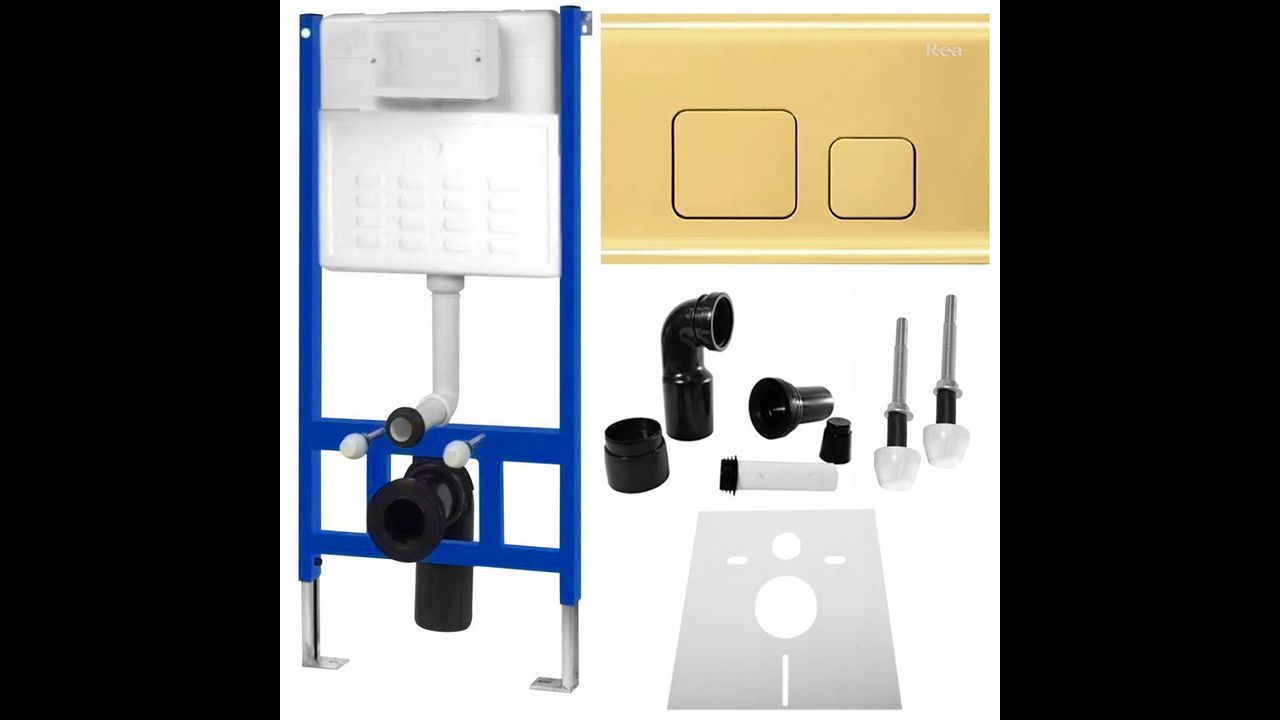 Bâti support WC avec plaque de commande type F  Gold