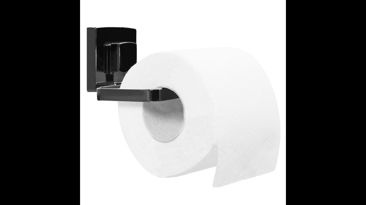 Falra szerelhető WC papír tartó fekete