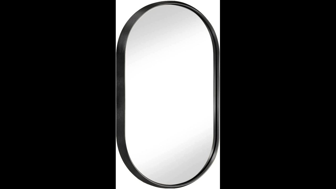Ovaler Spiegel Schwarz 70 cm KLMR-3570