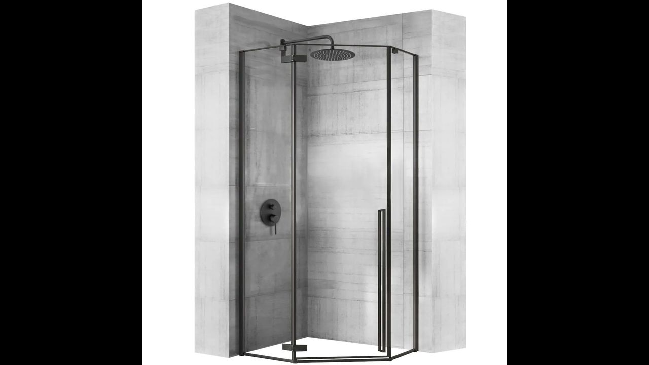 shower enclosure Rea DIAMOND BLACK MAT 100x100