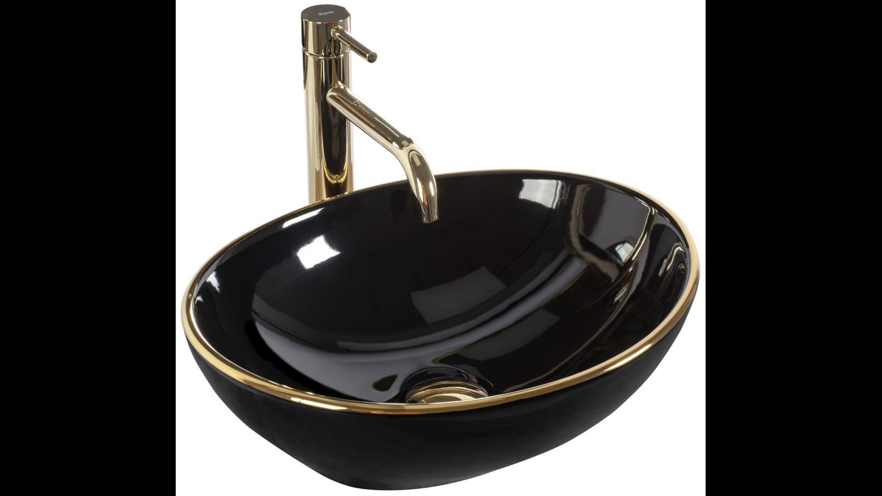 Countertop washbasin Rea Sofia Black Gold Edge