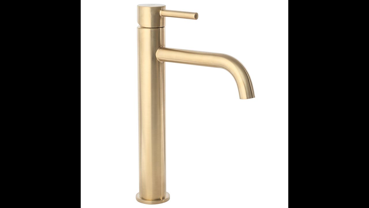 Bathroom faucet Rea Lungo Brush Gold high