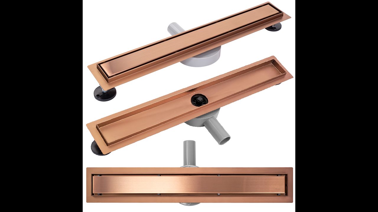 Rea Pure Neo brushed copper 60 Pro lineaire afvoer