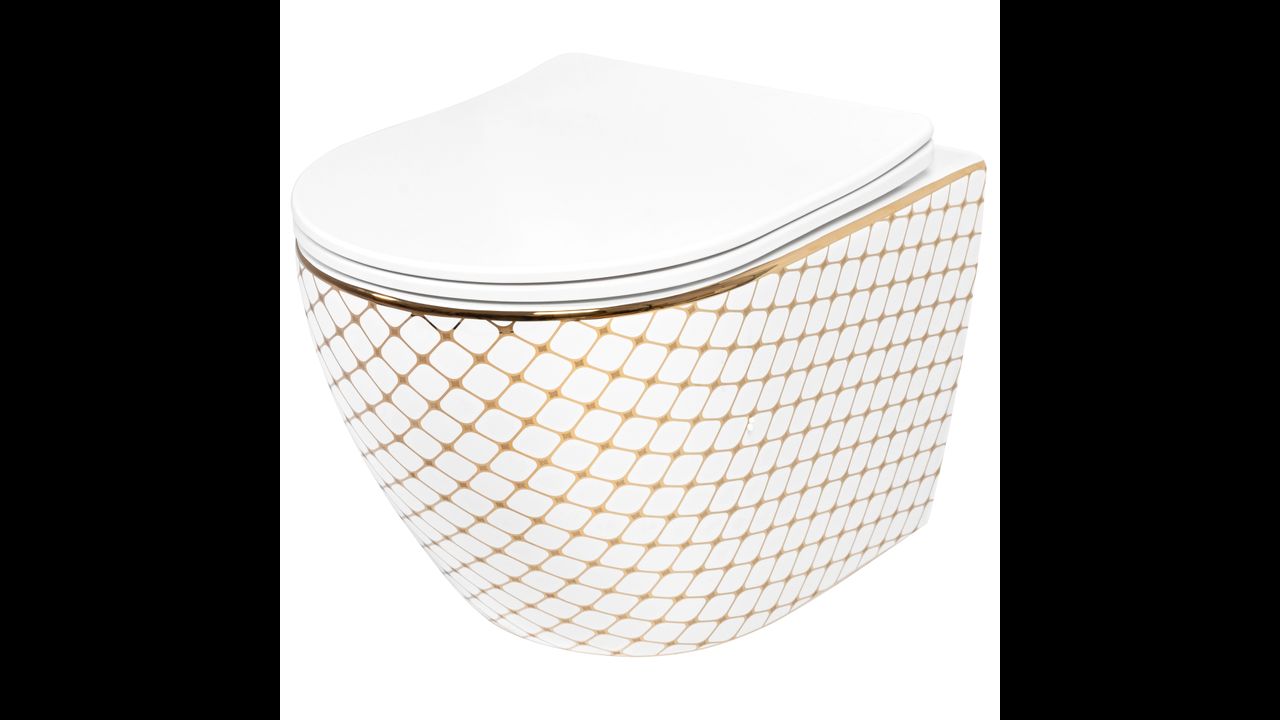 Toilet bowl Rea Carlos Flat Diamond Gold