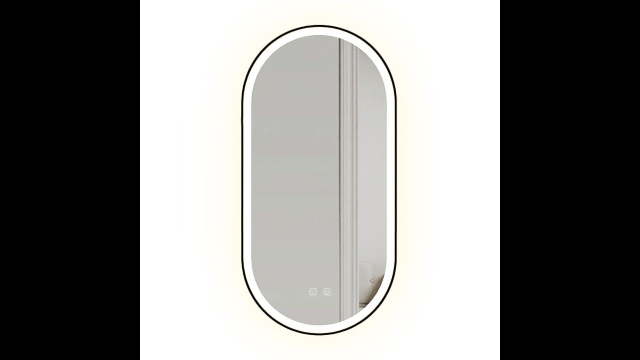 Mirror LED OVL 50x100cm Black