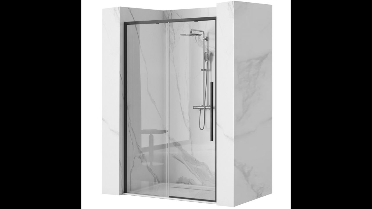 Sprchové dvere REA SOLAR - matné čierne 150
