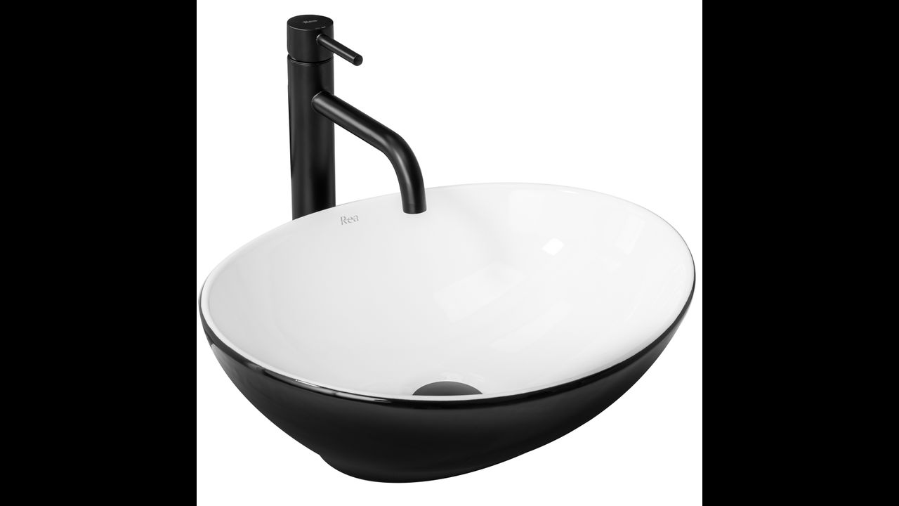 Countertop washbasin Rea Sofia White Black