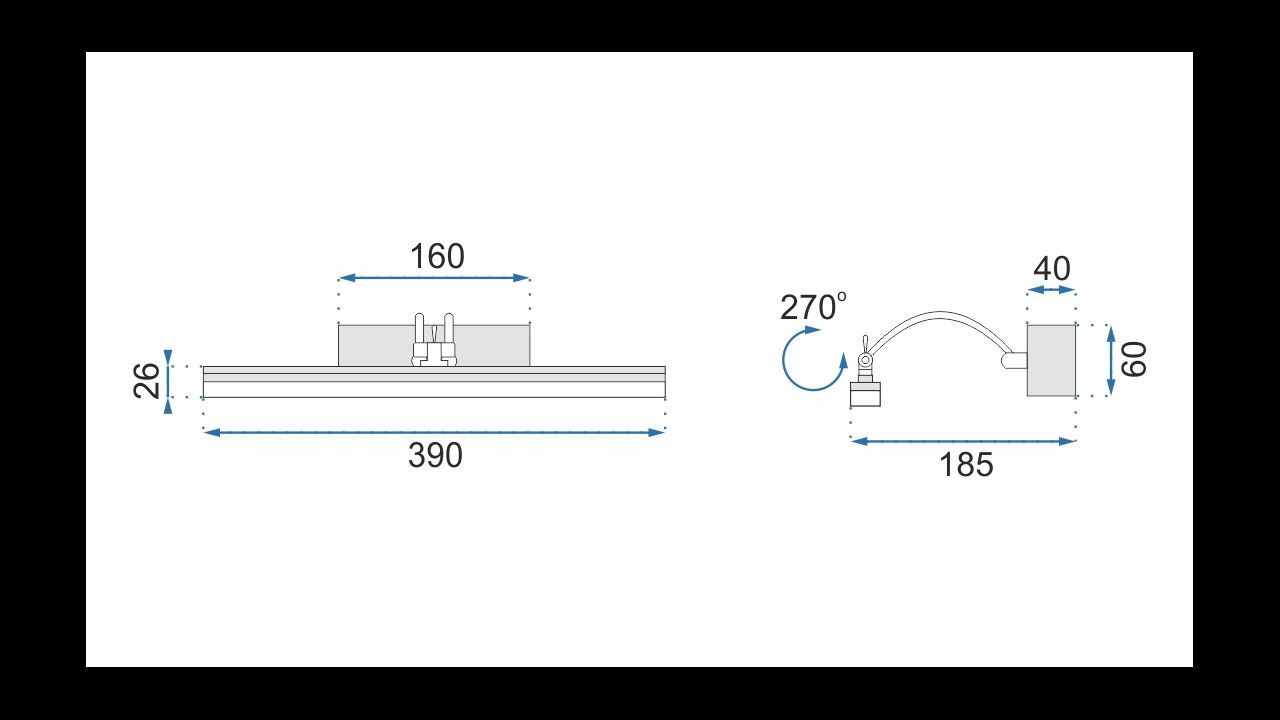 Lampe Murale LED 9W 40CM APP372-1W CHROME - Rea