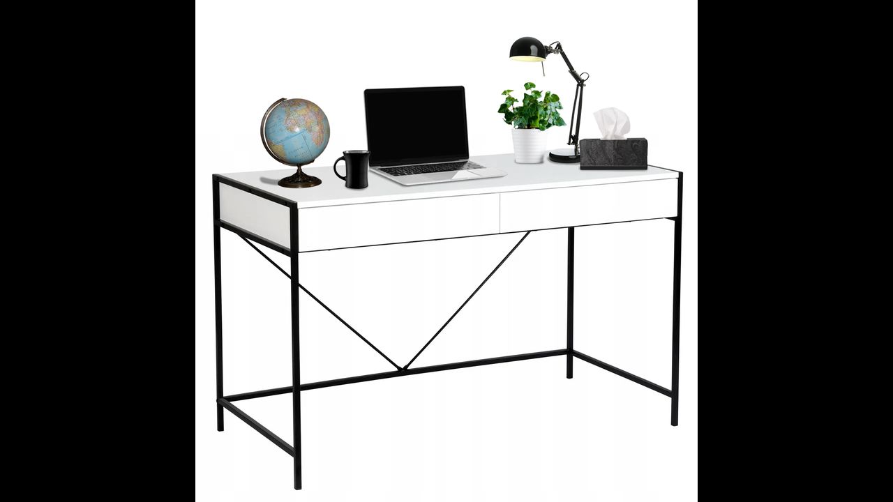 Schreibtisch mit Schubladen white LOFT