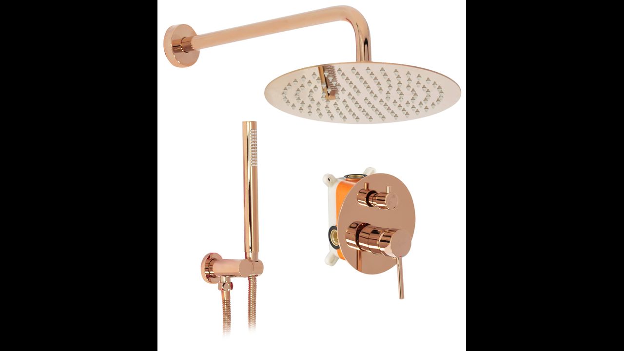Rea Lungo Rose Gold concealed installation shower set