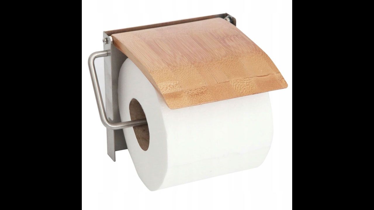 Rainsworth Porta carta igienica da terra con contenitore per 4 rotoli,  Portarotolo carta igienica in legno 2 in 1 in piedi con coperchio e  vassoio, porta carta igienica in bambù ecologico 