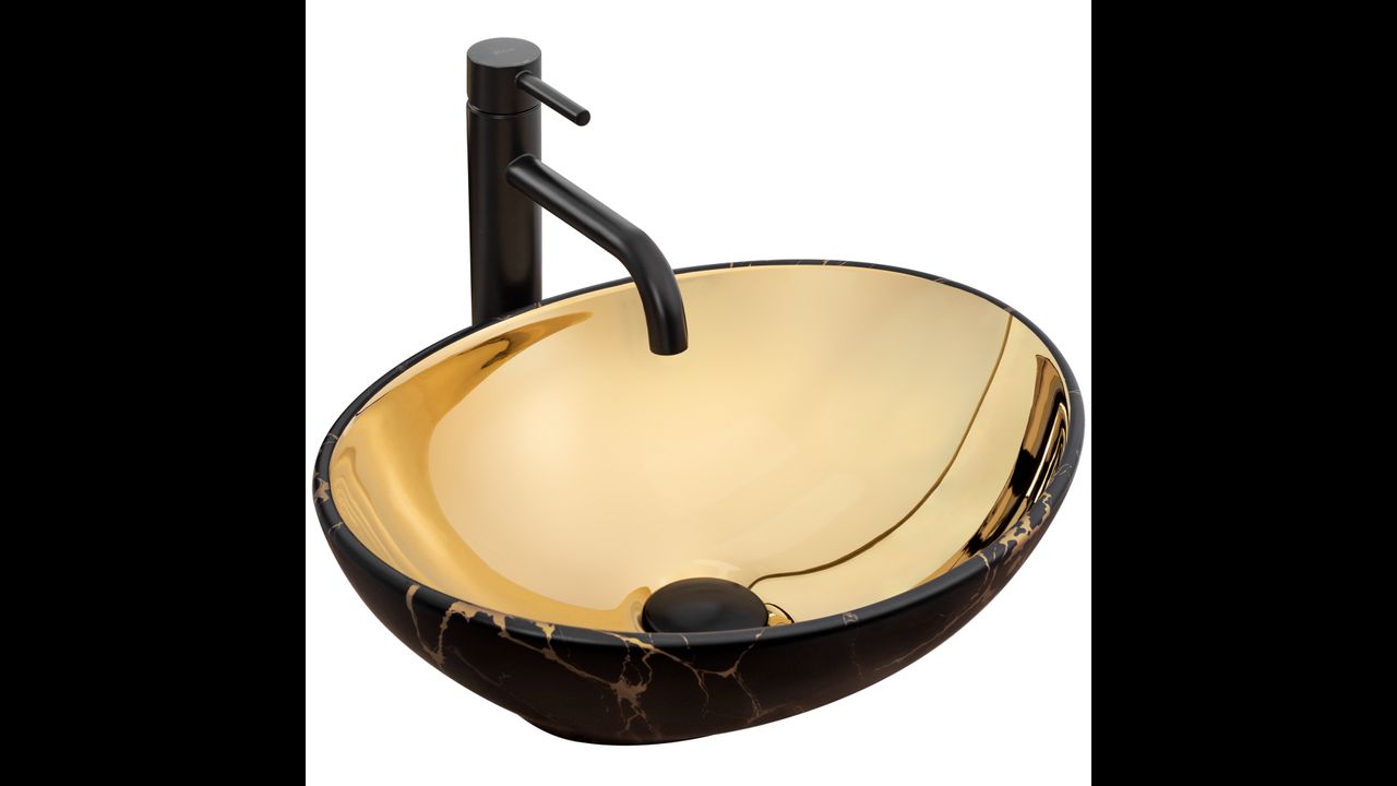 Vasque à poser Rea Sofia in Gold marble black