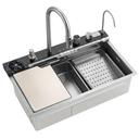 Wielofunkcyjny zlewozmywak stalowy 10w1 REA Alonzo Nikiel Szczotkowany