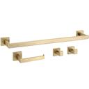 Bathroom Accessories Set Rio Brush Gold 4 Pieces