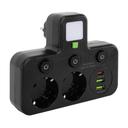 Listwa zasilająca 2 gniazda + 2x USB-A + USB-C JNH017 Czarna