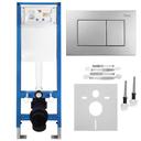 Concealed WC Frame Set Slim 024N with Satin J Button