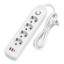Listwa zasilająca Przedłużacz 4 gniazda + 2x USB-A + USB-C JNH025-4B Biały