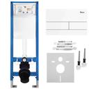 Unterputz-WC-Gestell Set Slim 024N mit T White Glass Drückerplatte