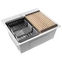Teräksinen tiskiallas lisävarustesarjalla 3 kpl REA Leo 50 Brush Nickel