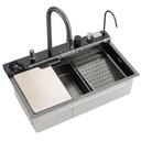 Wielofunkcyjny zlewozmywak stalowy 10w1 REA Alonzo Czarny