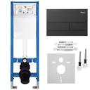Unterputz-WC-Gestell Set Slim 024N mit T Black Matt Drückerplatte