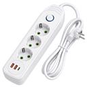 Listwa zasilająca Przedłużacz 3 gniazda + 2x USB-A + USB-C JNH024-3B Biały