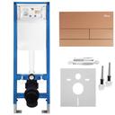 Unterputz-WC-Gestell Set Slim 024N mit T Brush Copper Drückerplatte