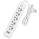 Listwa zasilająca Przedłużacz 5 gniazd + 2x USB-A + USB-C JNH022-5A Biały