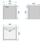 Ensemble de meubles de salle de bain Molly 40cm Beige meuble avec lavabo + miroir + étagère