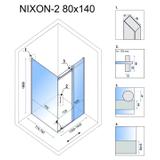 Cabine de douche Rea Nixon 140x80