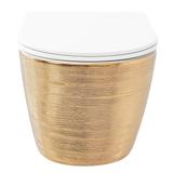 Hangende toilet Rea Carlo Mini Flat Gold Brush