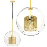 Lampa wisząca szklana loft APP555-1CP 25cm ZŁOTA