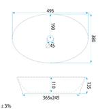 Νιπτήρας Rea Samanta Zen 49.5 x 38 x 13.5  εκ.