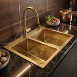 Ocelový dřez Toby BRUSH GOLD