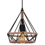 Lampa sufitowa geometryczna wisząca w stylu loft boho sznur APP678-1CP
