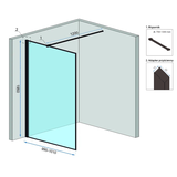 Rea Bler 100 Ντους Τοίχος Μαύρος Μαύρος