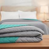 Narzuta dwustronna pikowana Inez  jasnoszary-miętowy