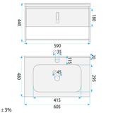 Bathroom furniture set with washbasin Toledo 60cm Grey
