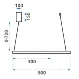 Deckenlampe Black Ring led + Fernbedienung APP692-30-50