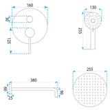 Kit de douche encastré Rea Lungo Stripe Gold Brush + BOX