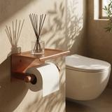 Uchwyt na papier toaletowy z półką 39105A ORI Miedź Szczotkowana