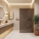 Duschwand Rea Flexi Brown / Gold 140