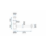 Siphon de lavabo Universel Clic-clac Chrome