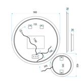Veidrodis LED R-9045 90cm + 45cm